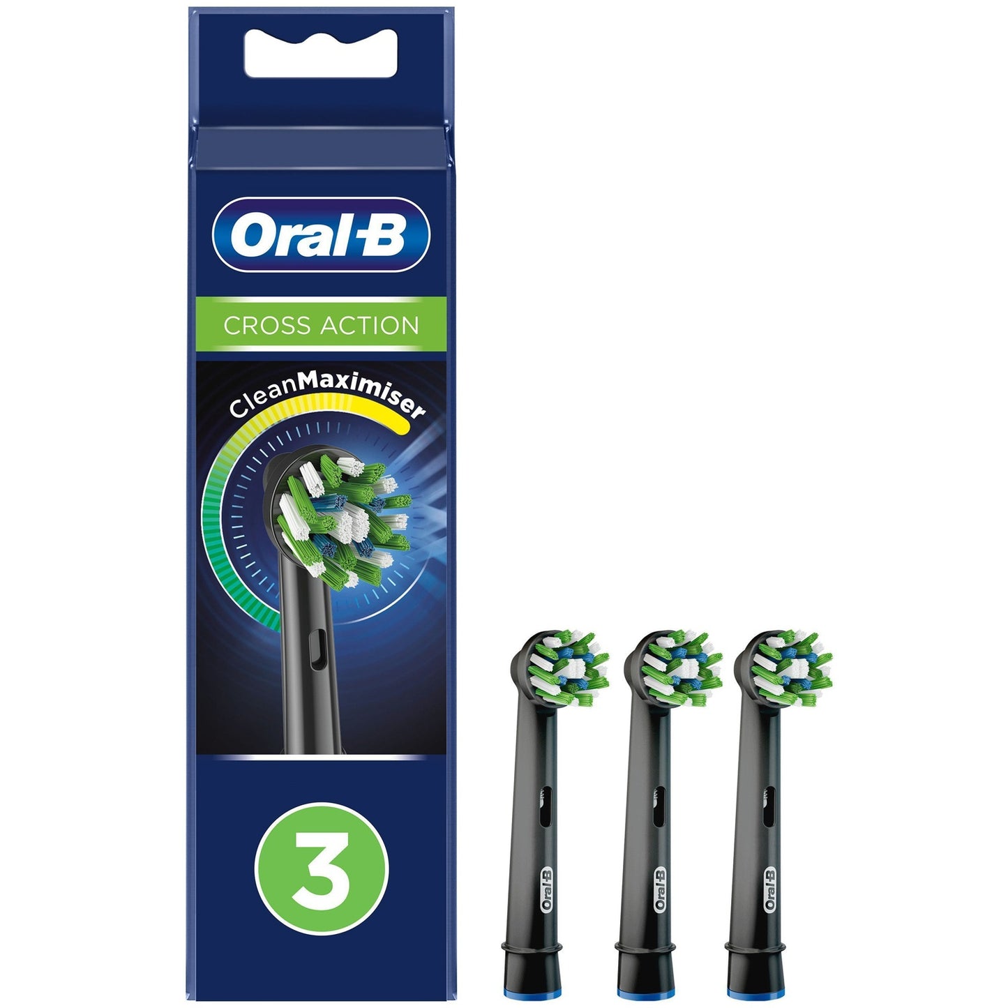 Brush head Cross Action Black 3pcs