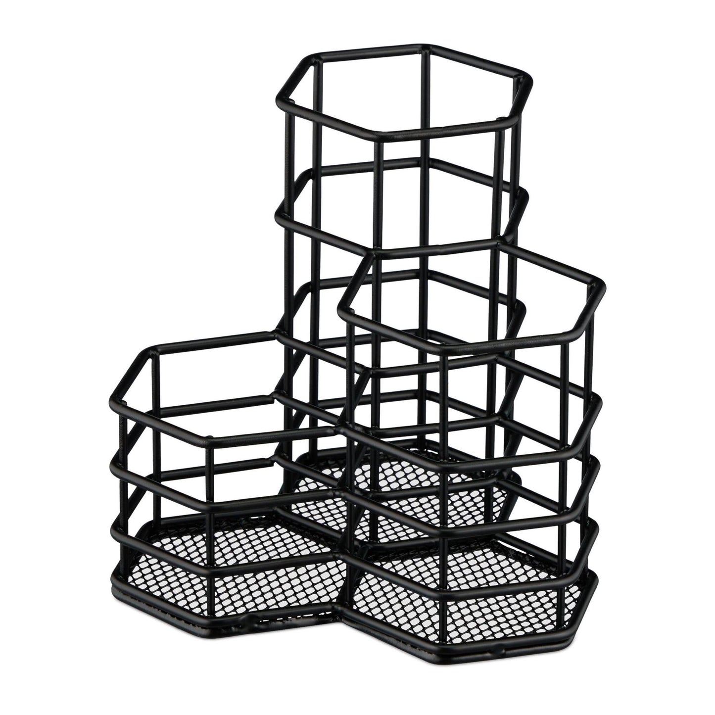 Brush holder with 3 compartments