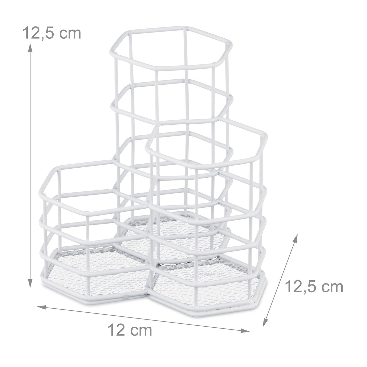 Brush holder with 3 compartments