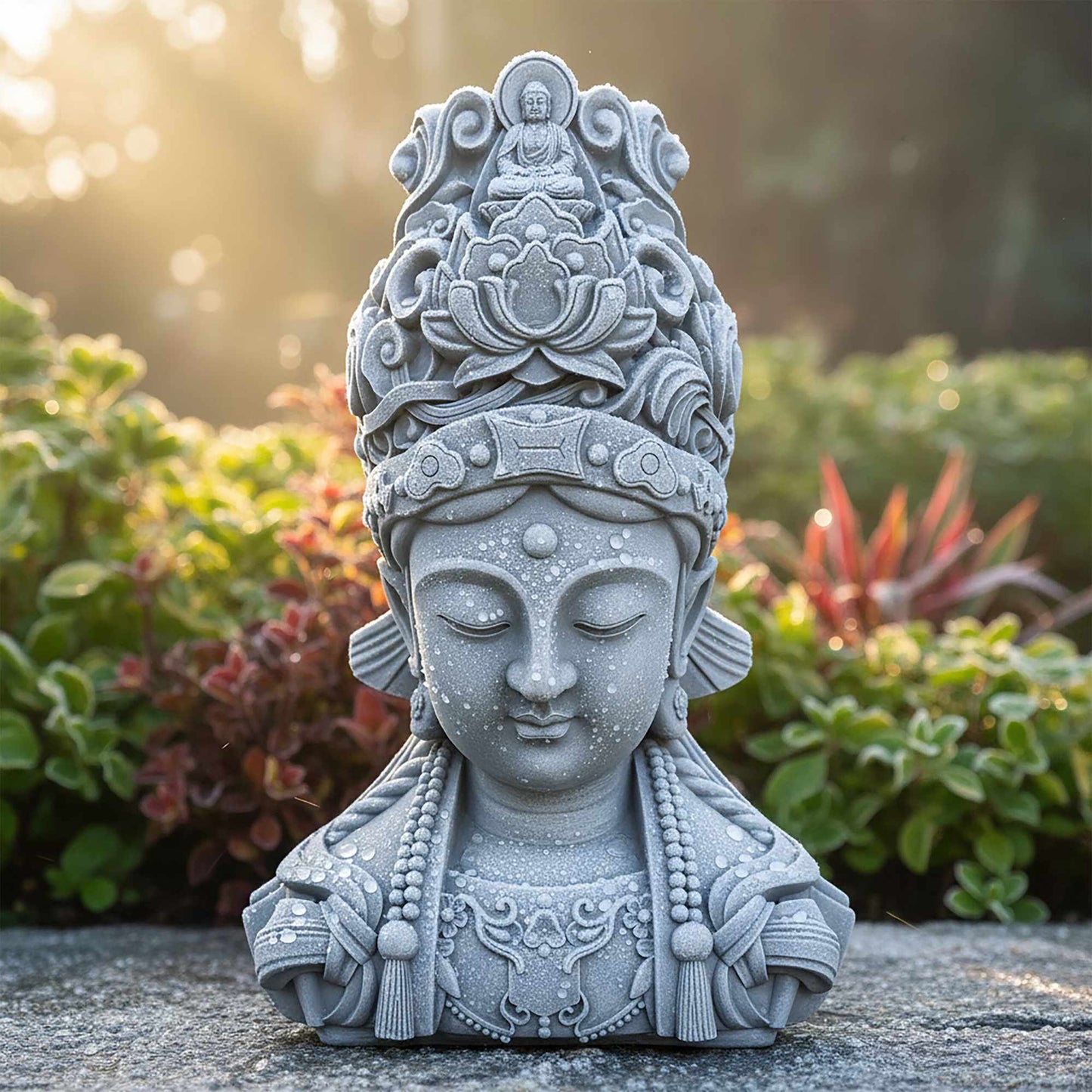 Buddha Bust Sculpture, 44cm, Weatherproof Polyresin
