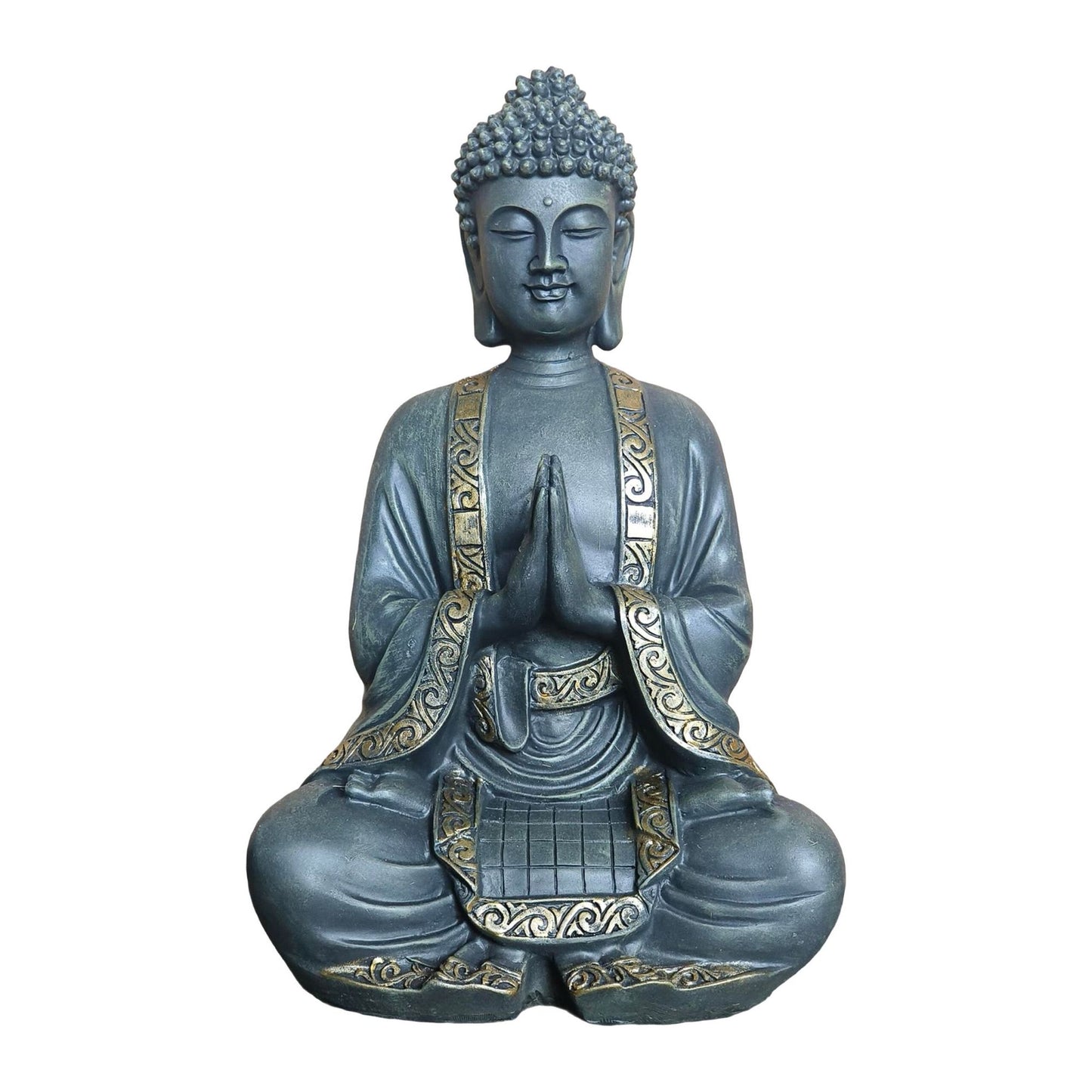 Buddha Statue 38cm, Weather-Resistant Polyresin