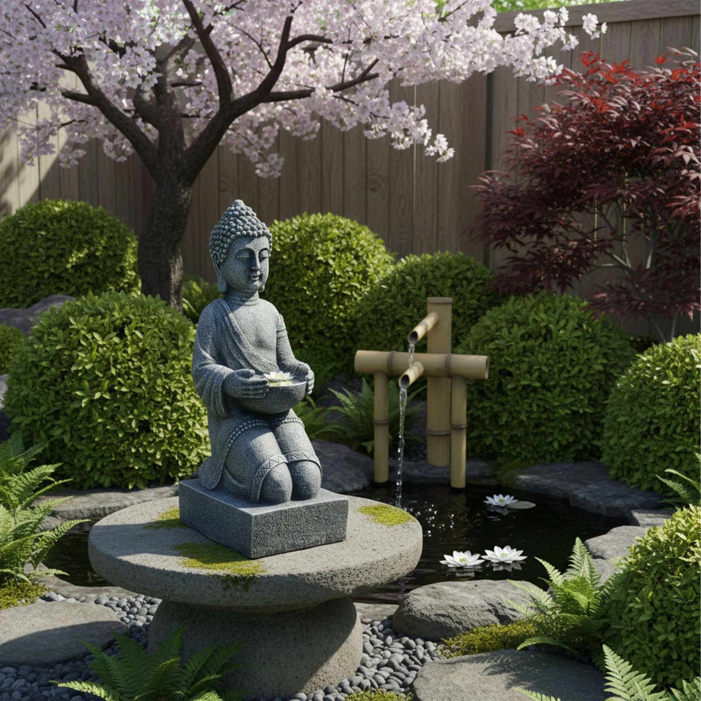 Buddha Statue 43cm, Polyresin, Weatherproof