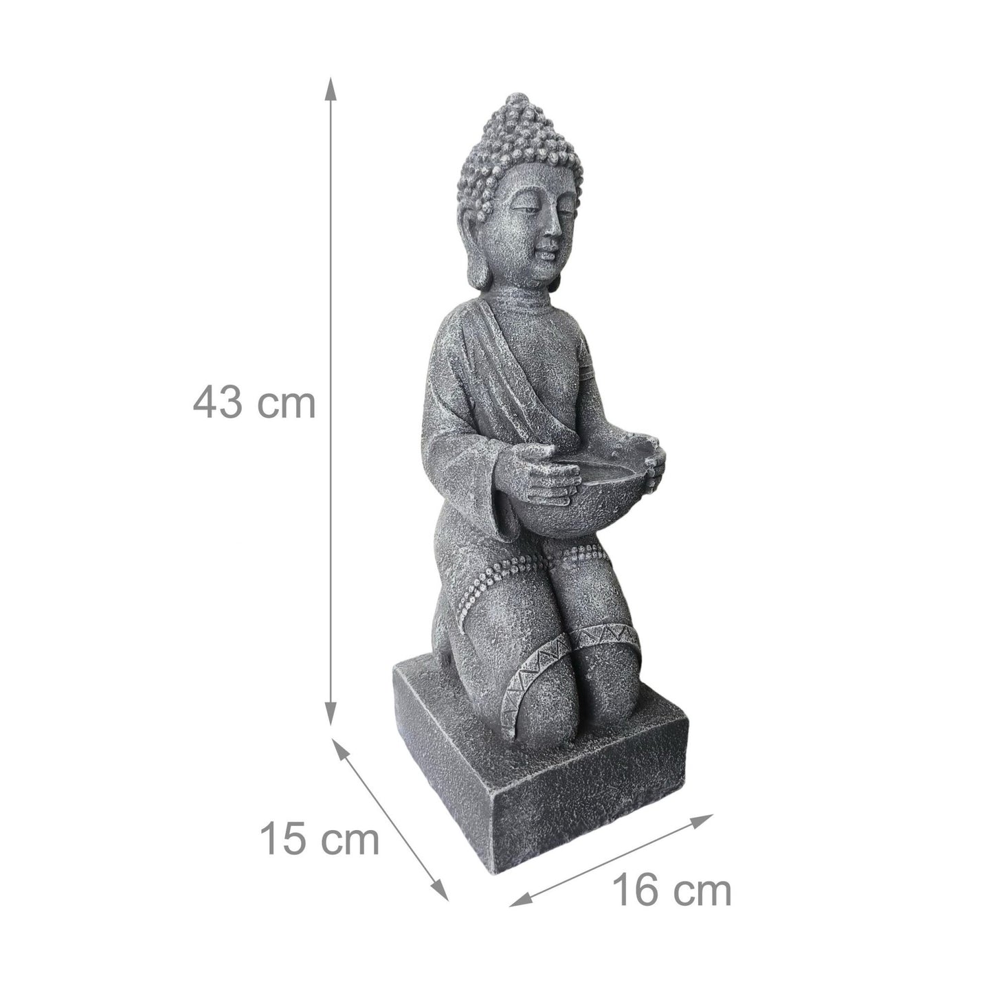Buddha Statue 43cm, Polyresin, Weatherproof