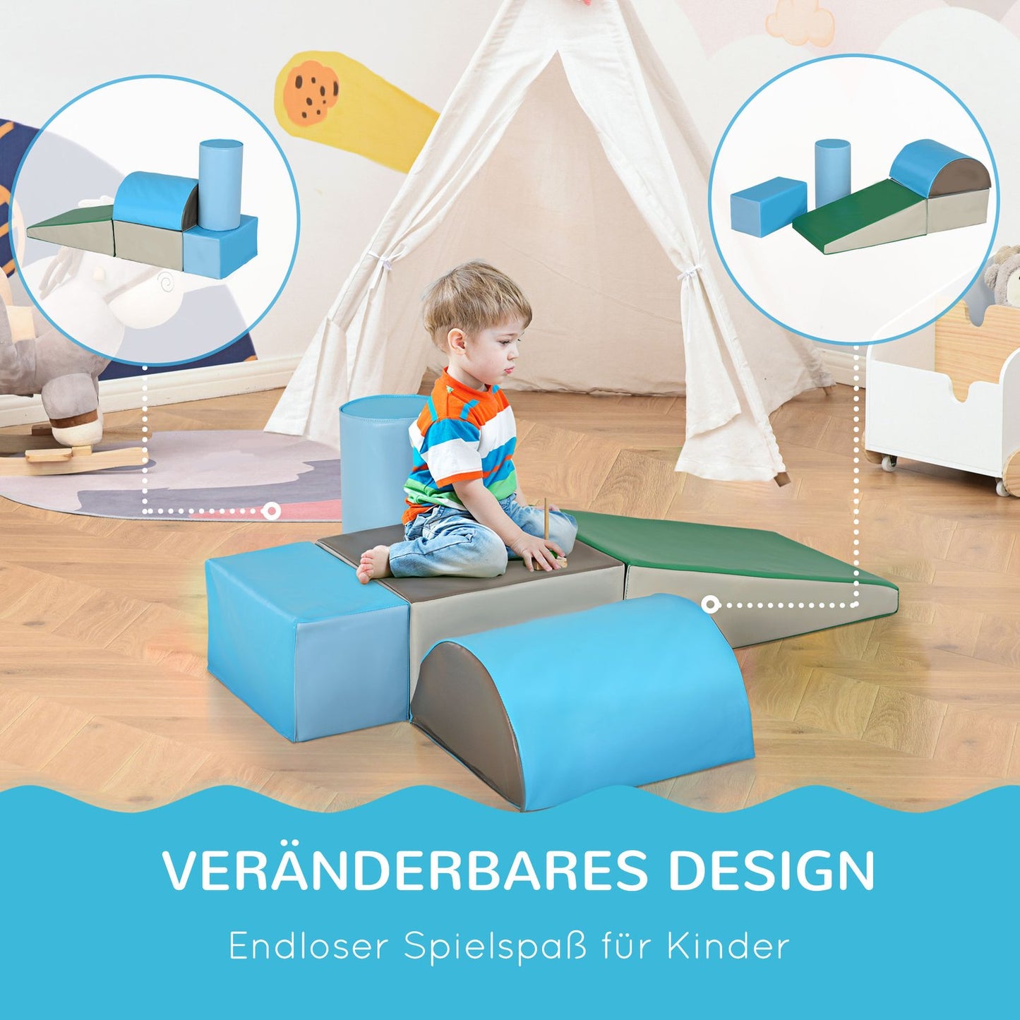 Building blocks in foam, soft and safe for toddlers 1-3 years