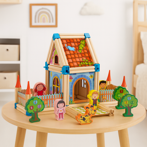 Building Blocks House Set, 268 Pieces, Ages 3+