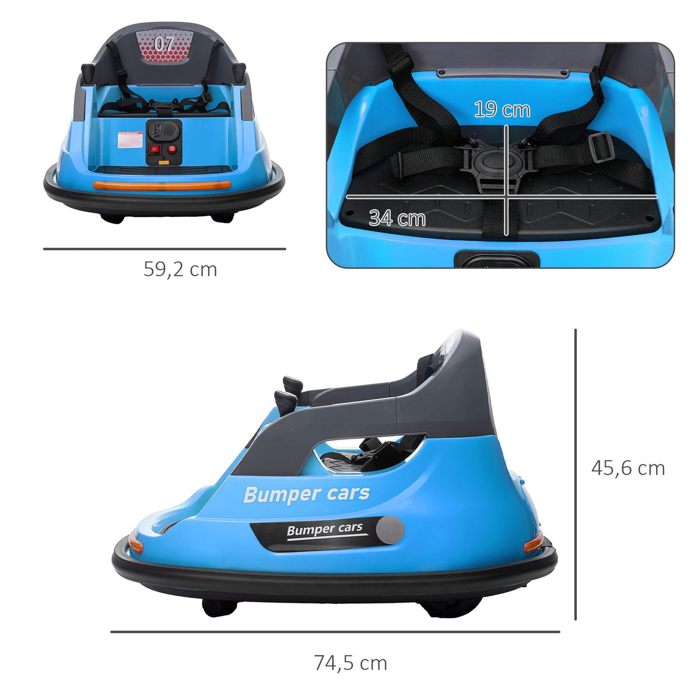Electric bumper car for children with 360° Spin & Lights
