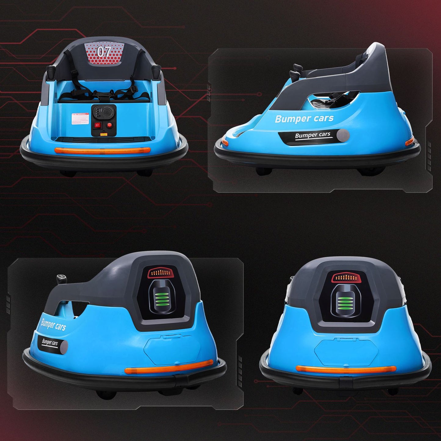Electric bumper car for children with 360° Spin & Lights