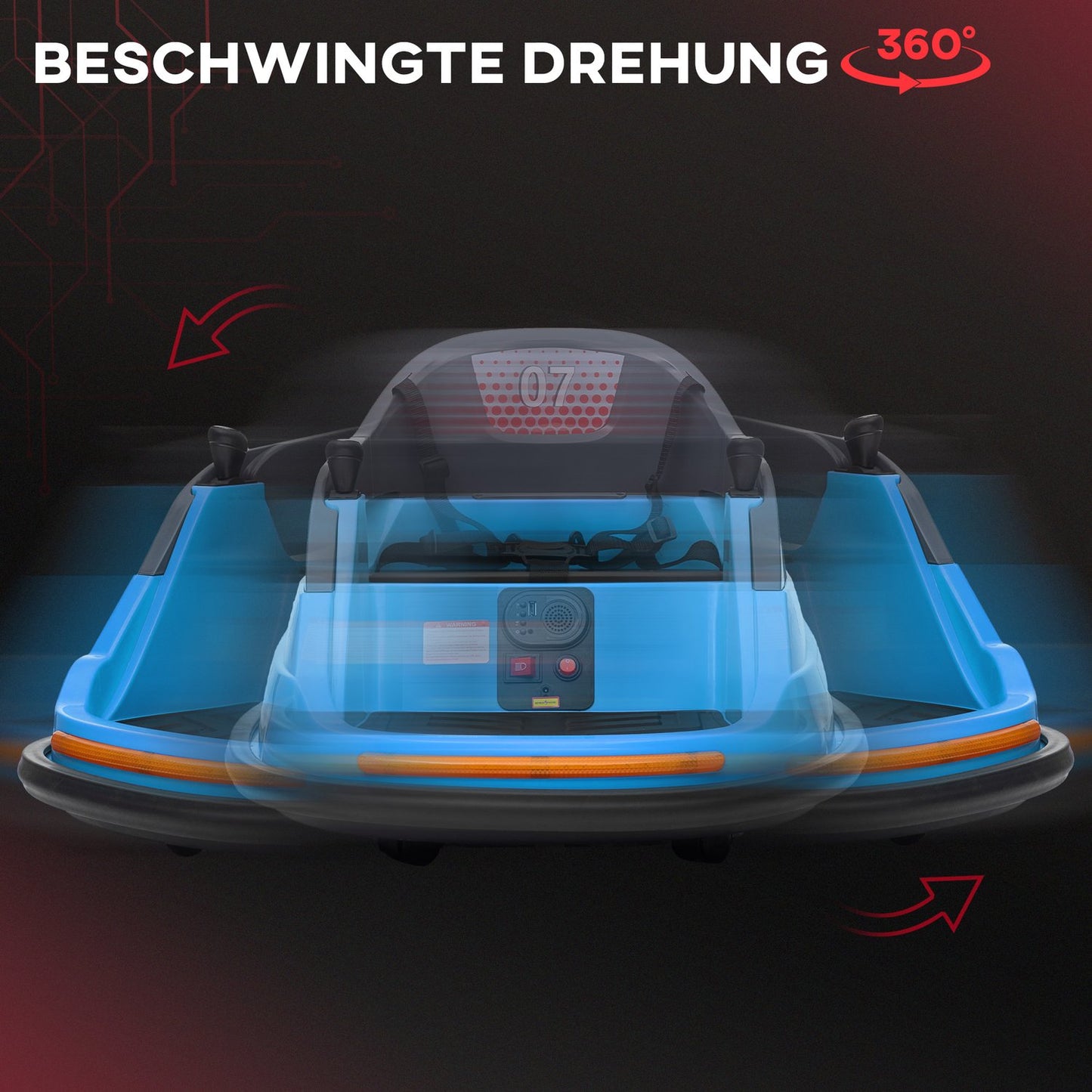 Electric bumper car for children with 360° Spin & Lights