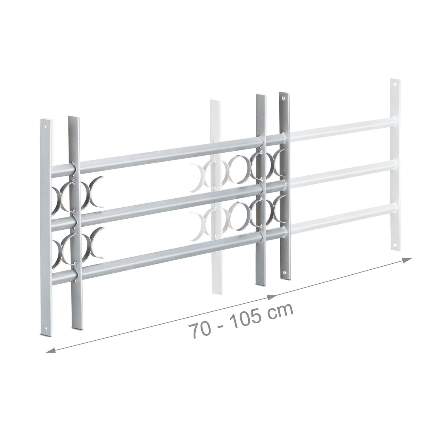 Burglar protection with extendable window grill