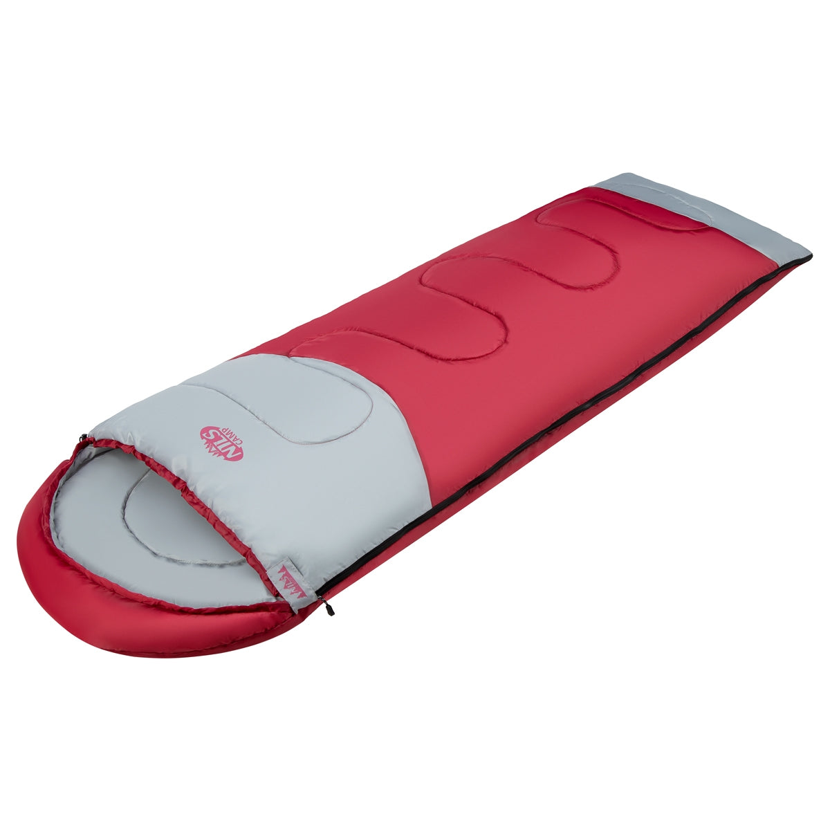 Burgundy-Grey Sleeping Bag, Size L, Lightweight