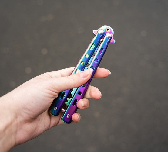 Butterfly knife for training - rainbow