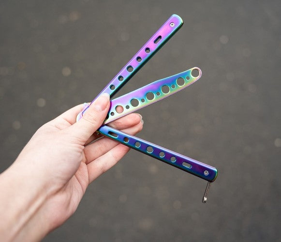 Butterfly knife for training - rainbow