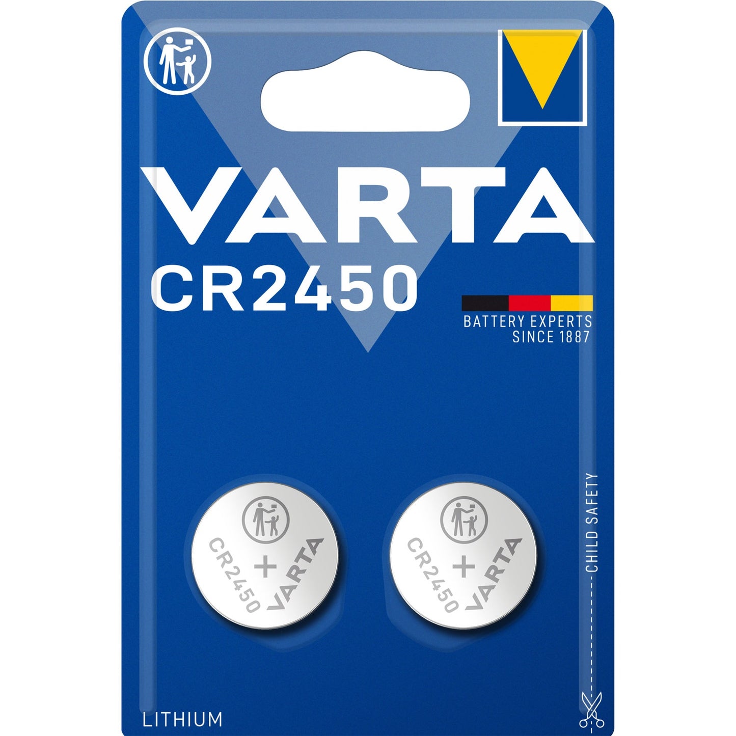 CR2450 3V Lithium Button cell battery 2-pack