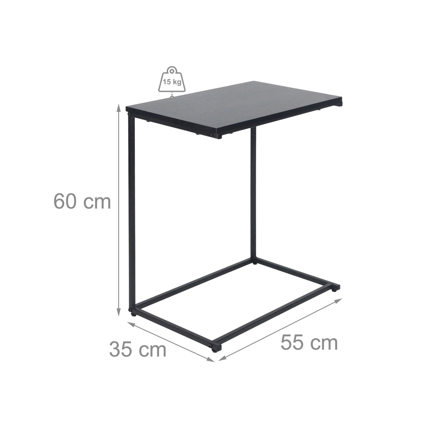C-Shaped Side Table – Space-Saving, Industrial Design
