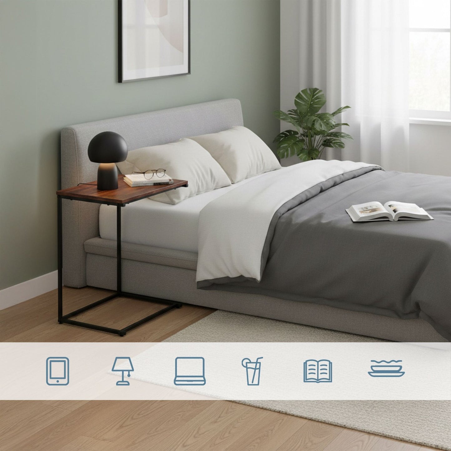 C-Shaped Side Table – Space-Saving, Versatile Design