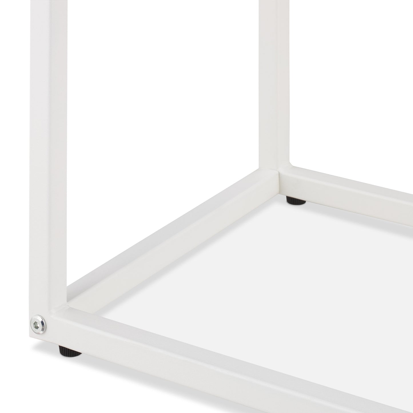 C-Shaped Side Table White
