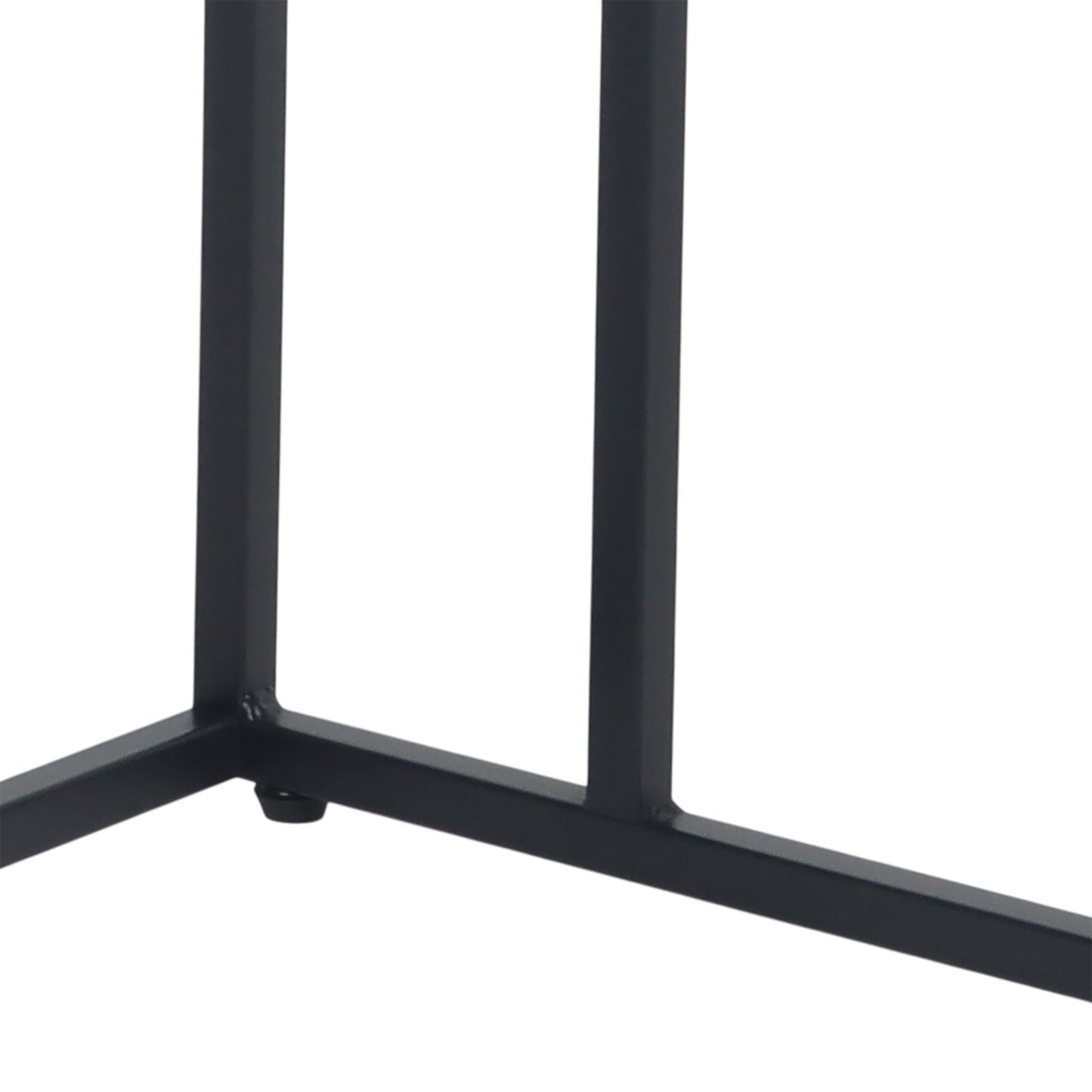 C-Shaped Side Table, Wood-Effect Top, Metal Frame