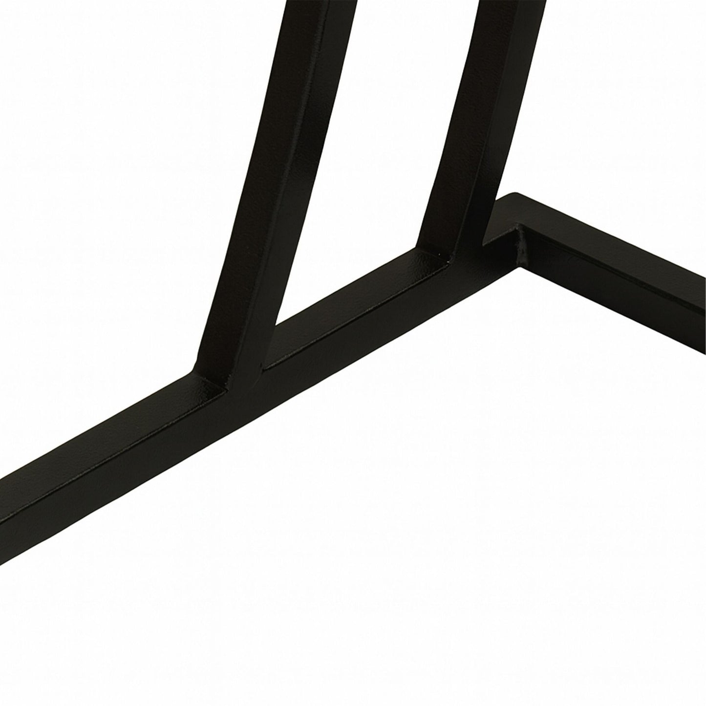 C-Shaped Side Table with Drawer – Wood & Metal
