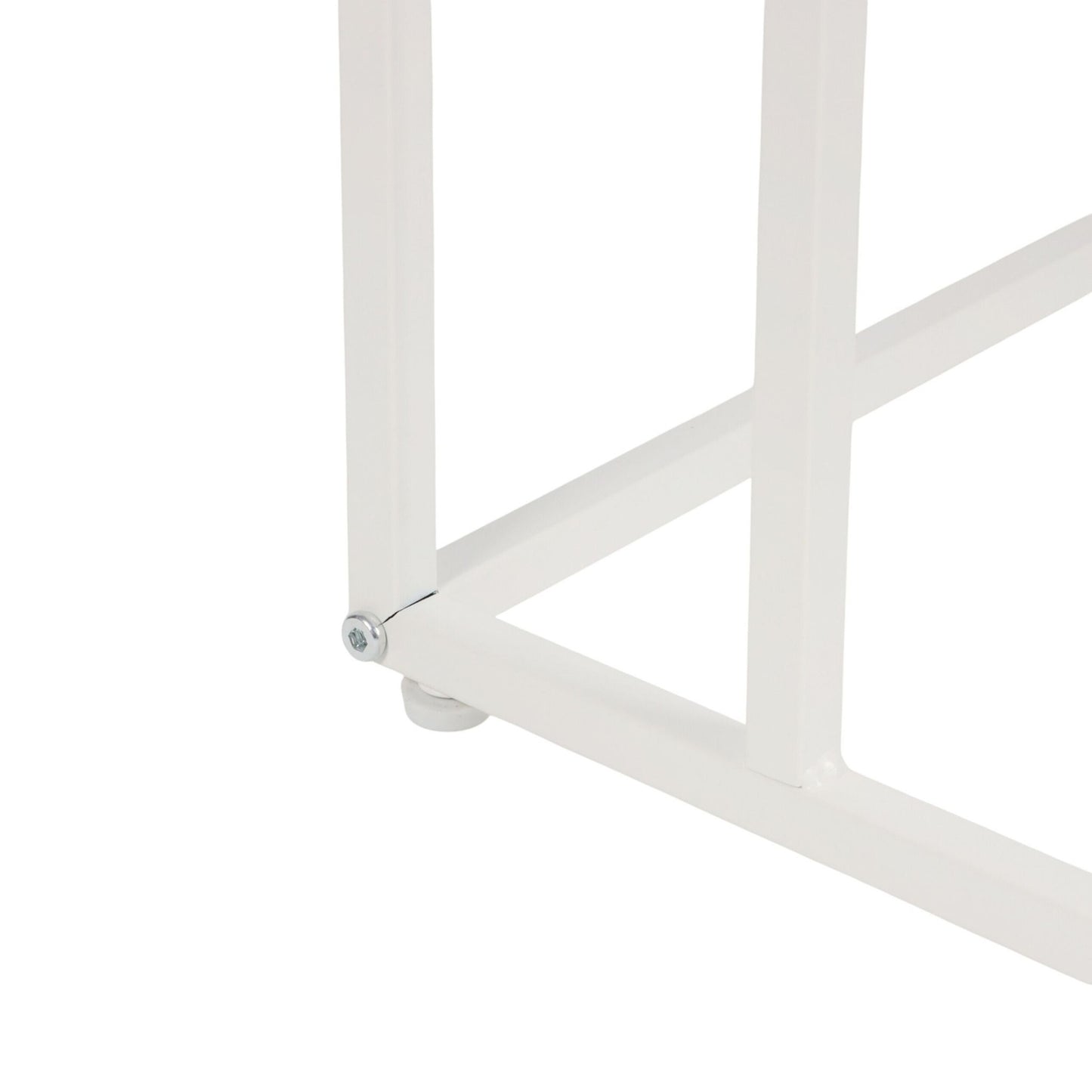 C-Shaped Side Table with Wheels – Wood-Effect Top