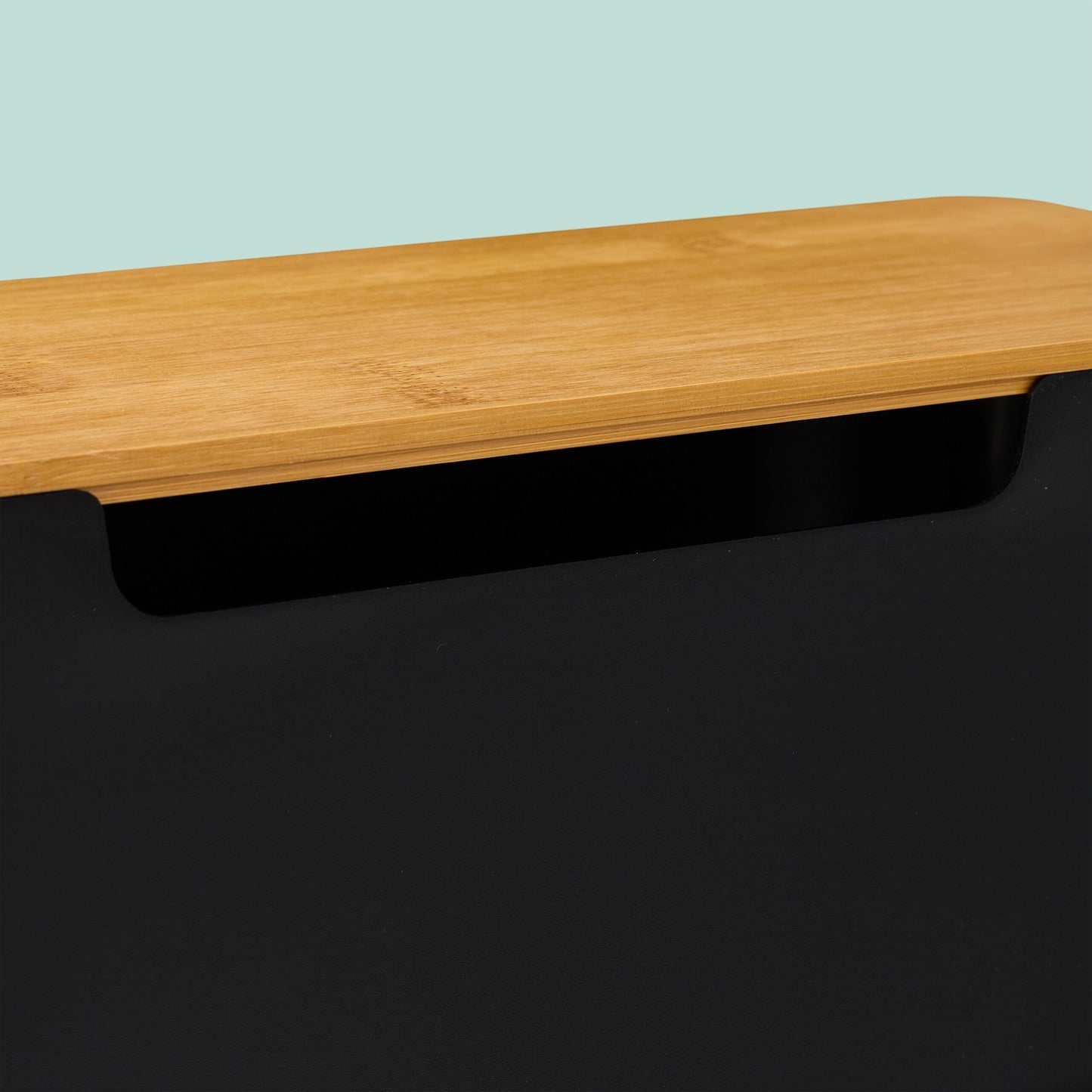 Cable Organiser Box with Bamboo Lid, Black
