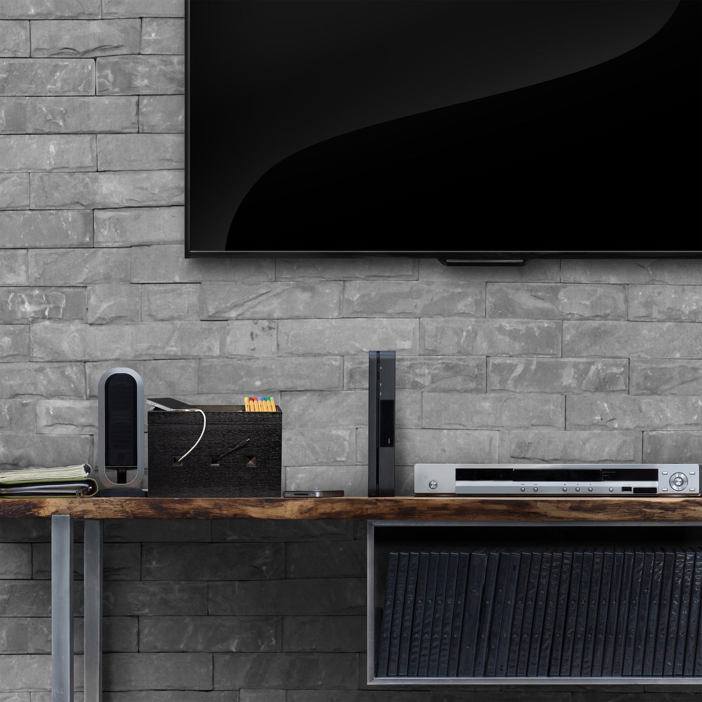 Cable box bamboo black