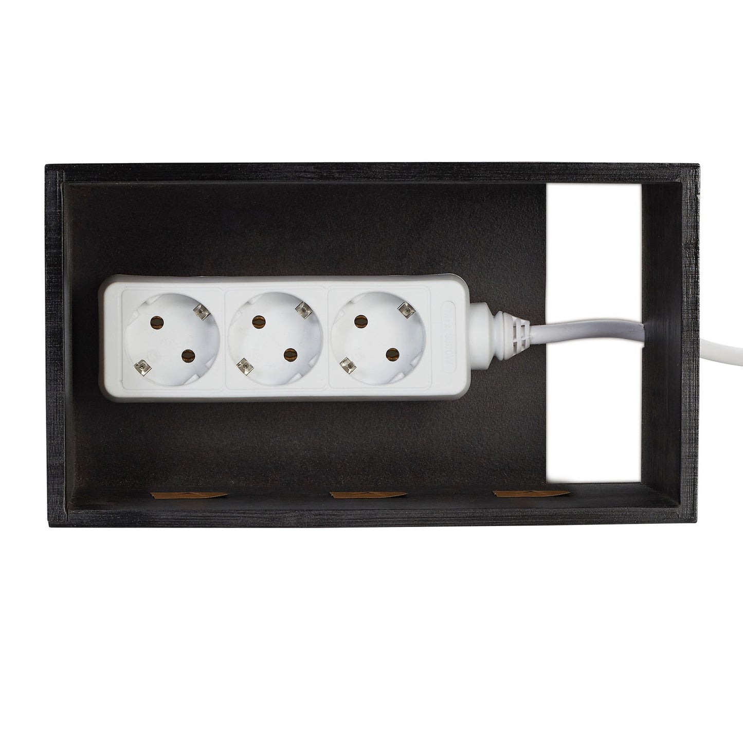 Cable box bamboo black