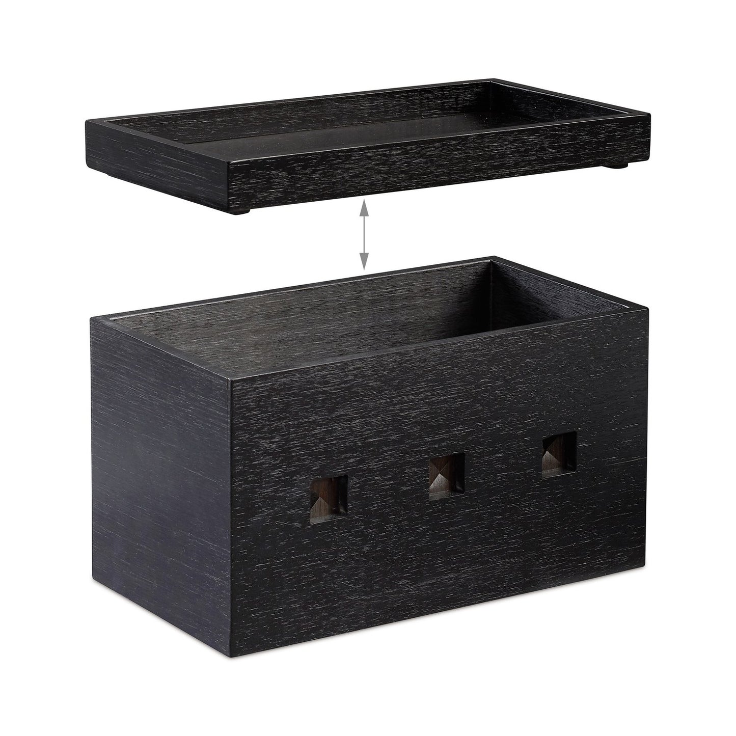 Cable box bamboo black