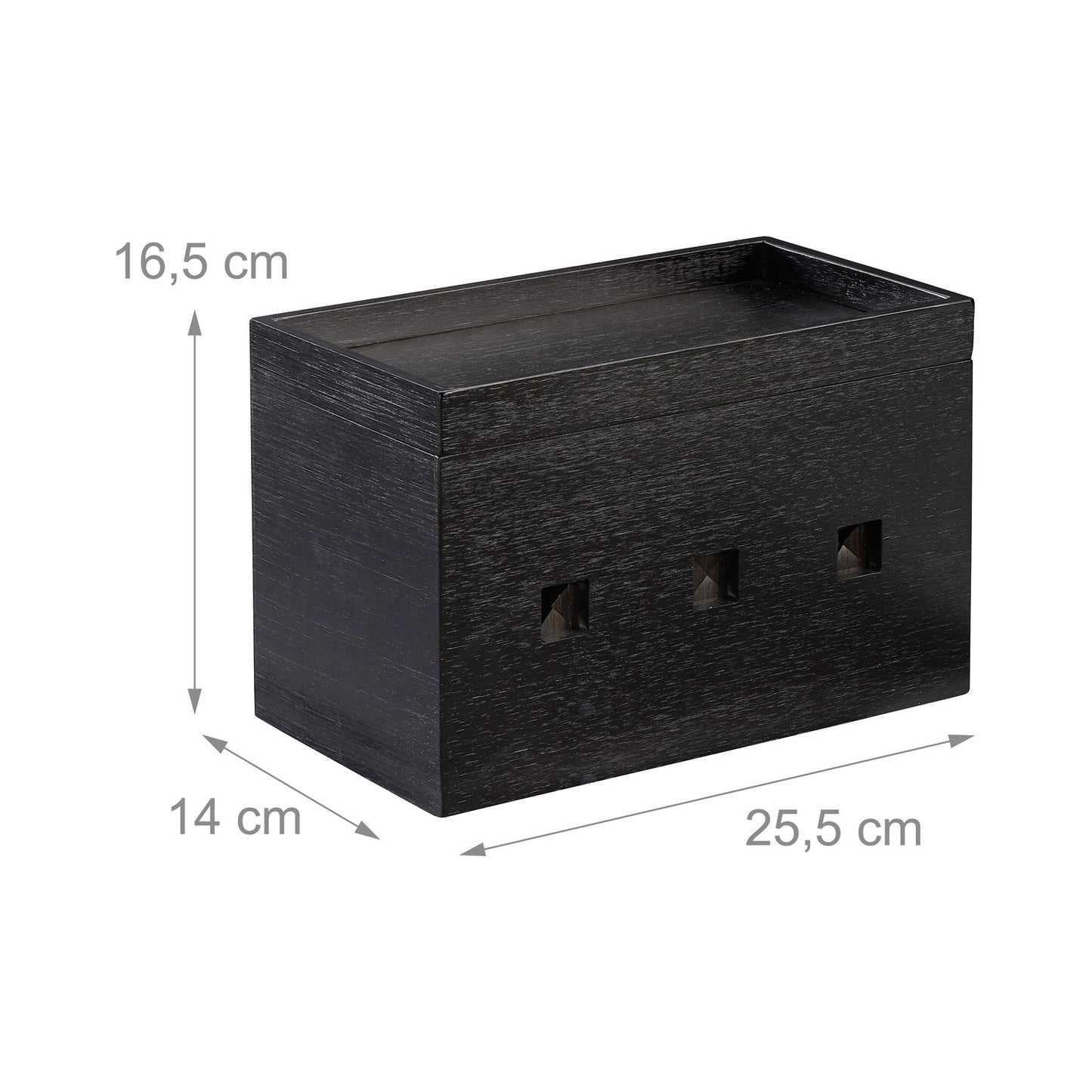 Cable box bamboo black