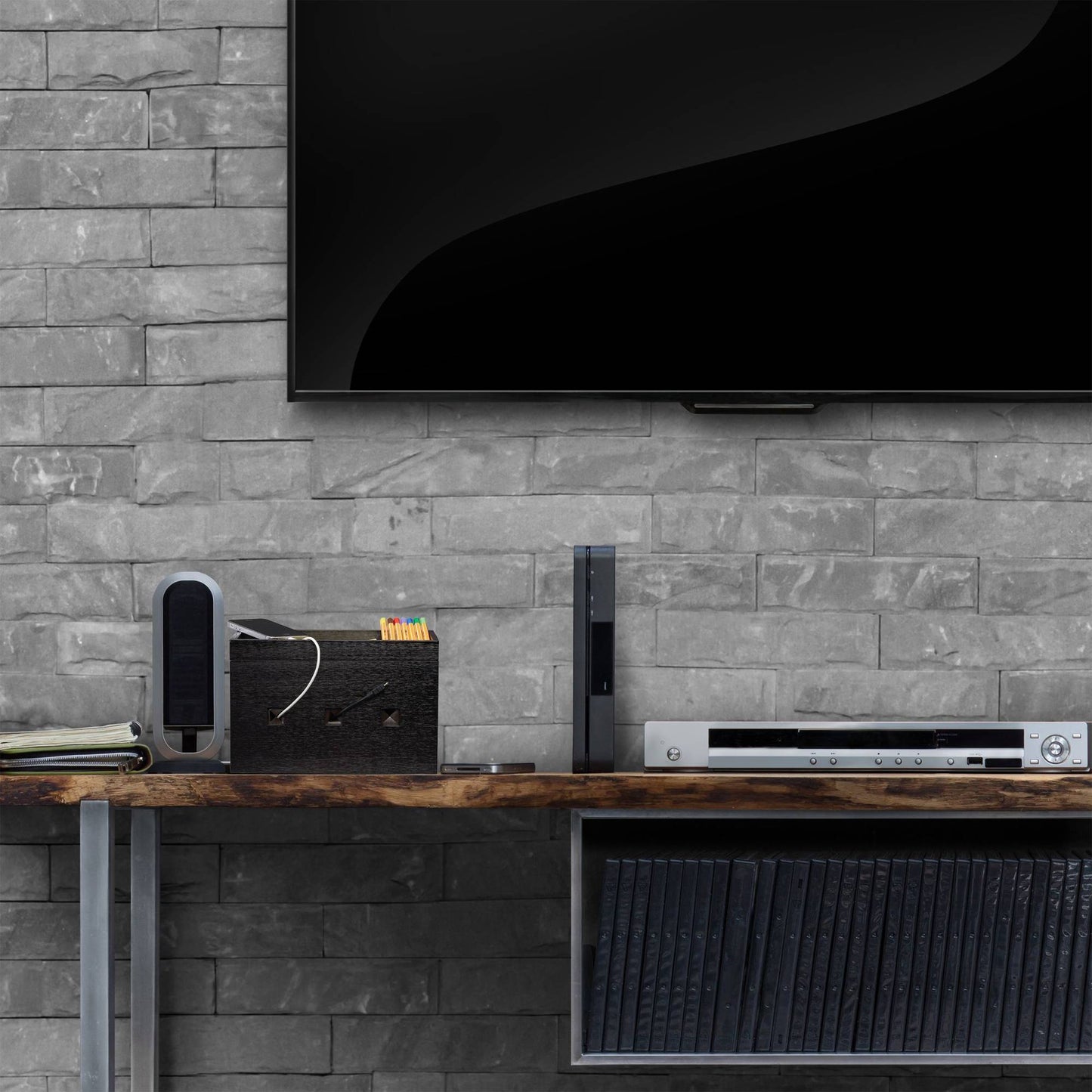 Cable box bamboo black