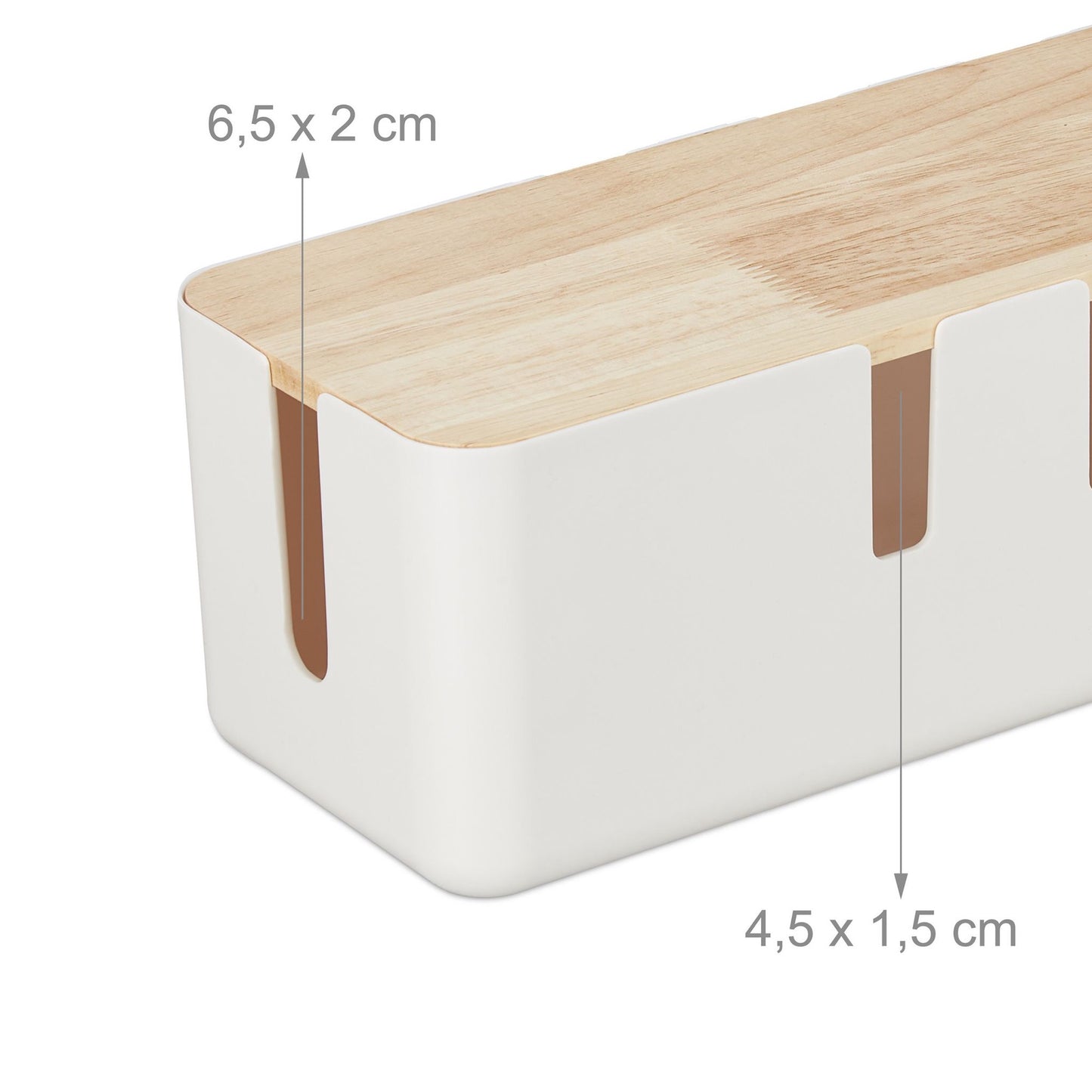 Cable box with wooden lid