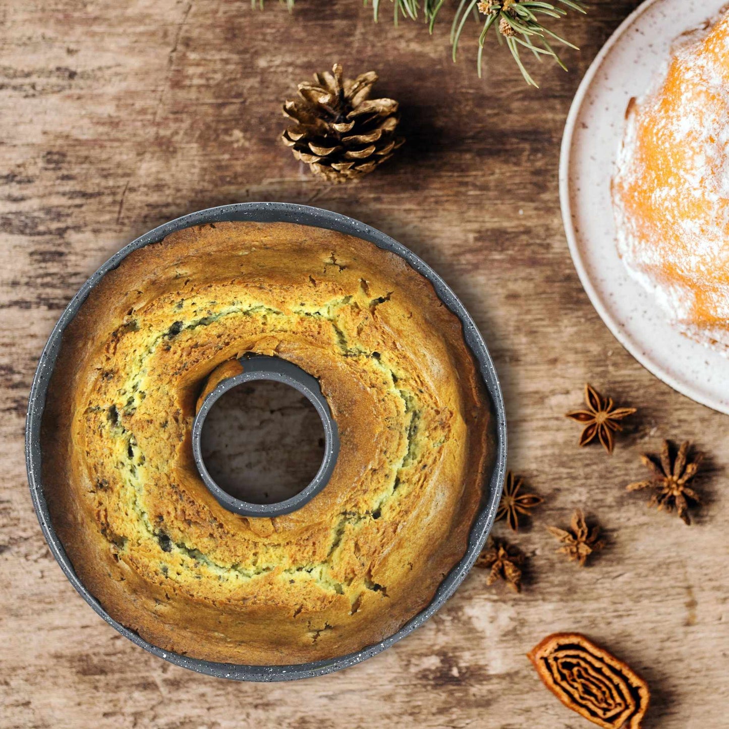 Cake form gray mottled