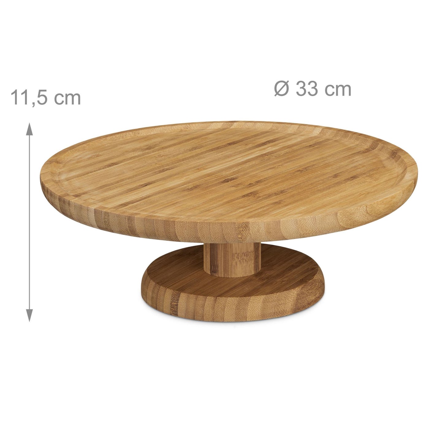Cake plate on bamboo base