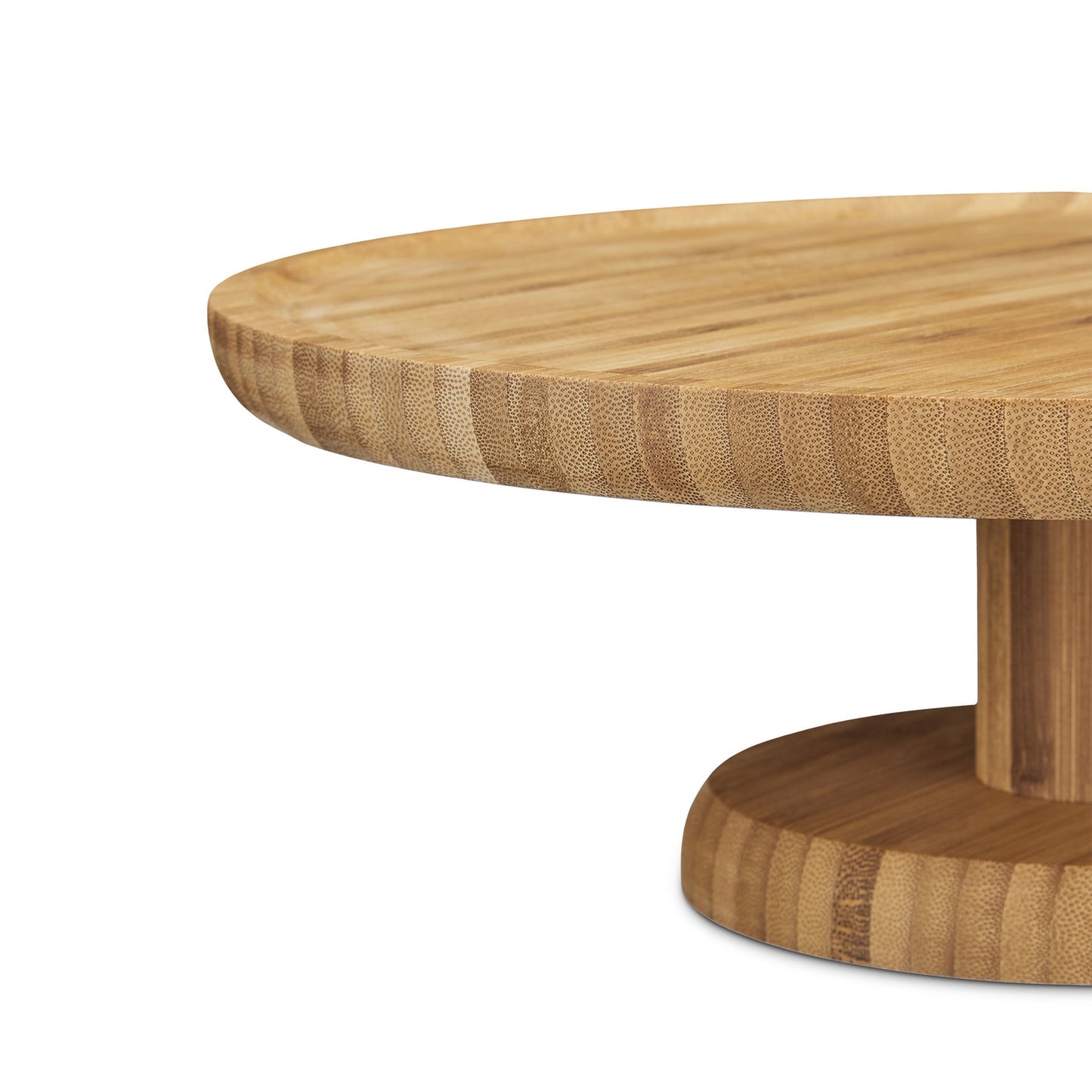 Cake plate on bamboo base