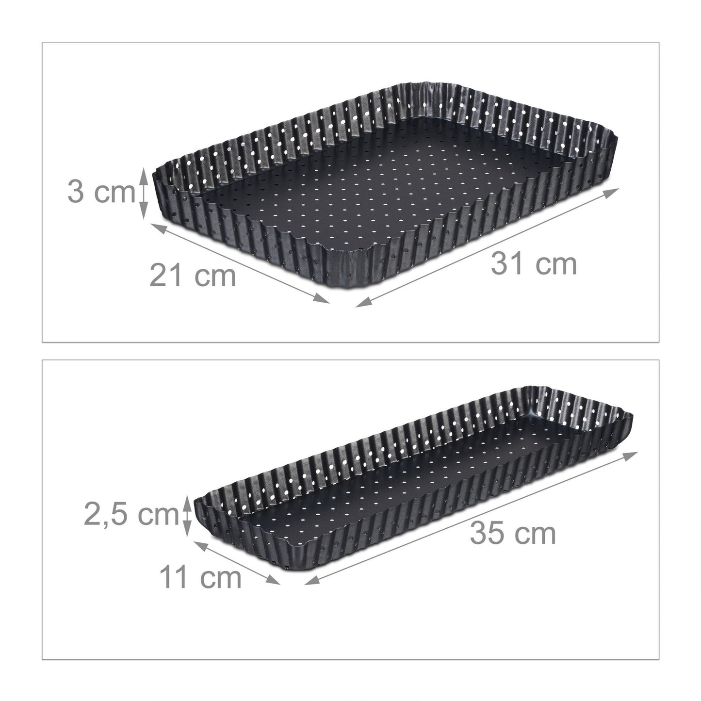 Cake tin set of 2 with holes