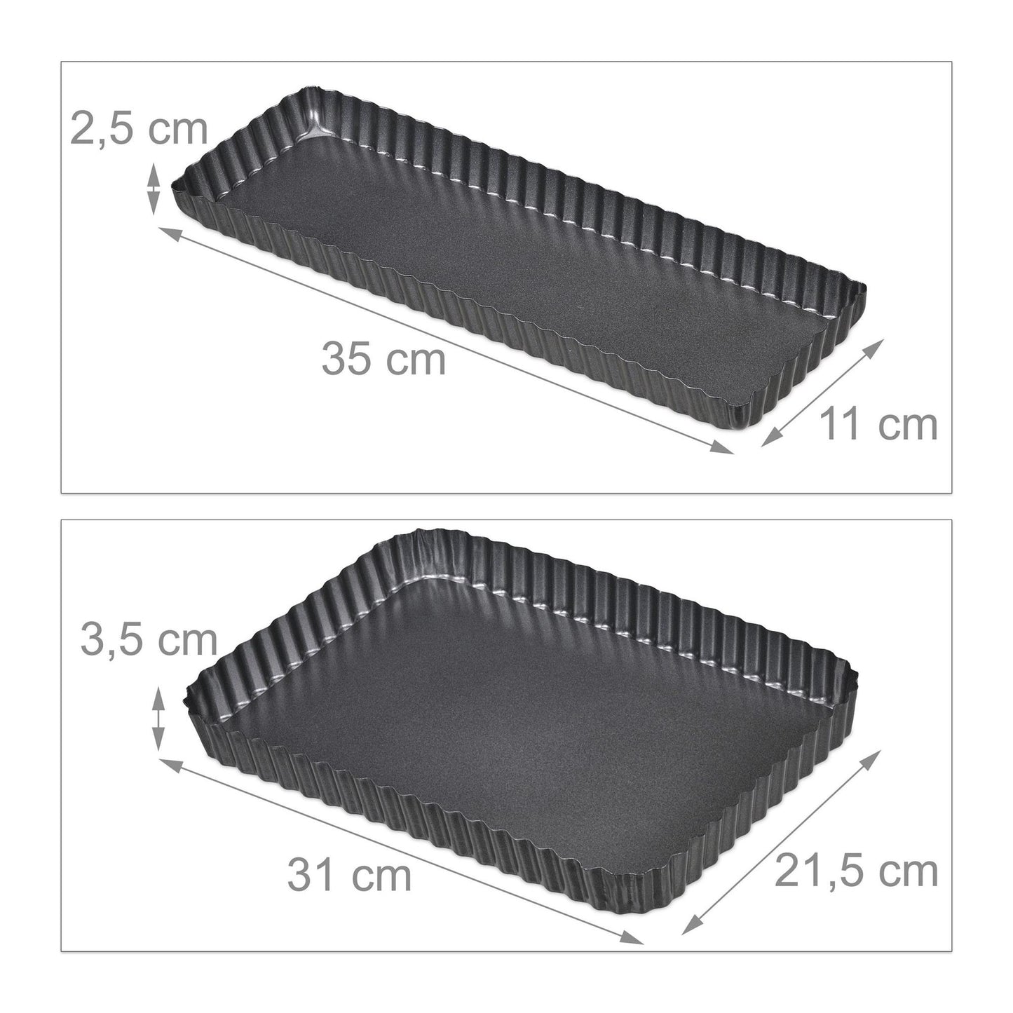 Cake tin with lifting base set of 2