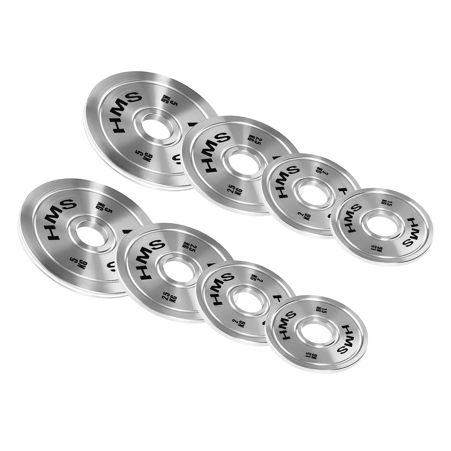 Calibrated Steel Olympic Plates, 22 kg Set