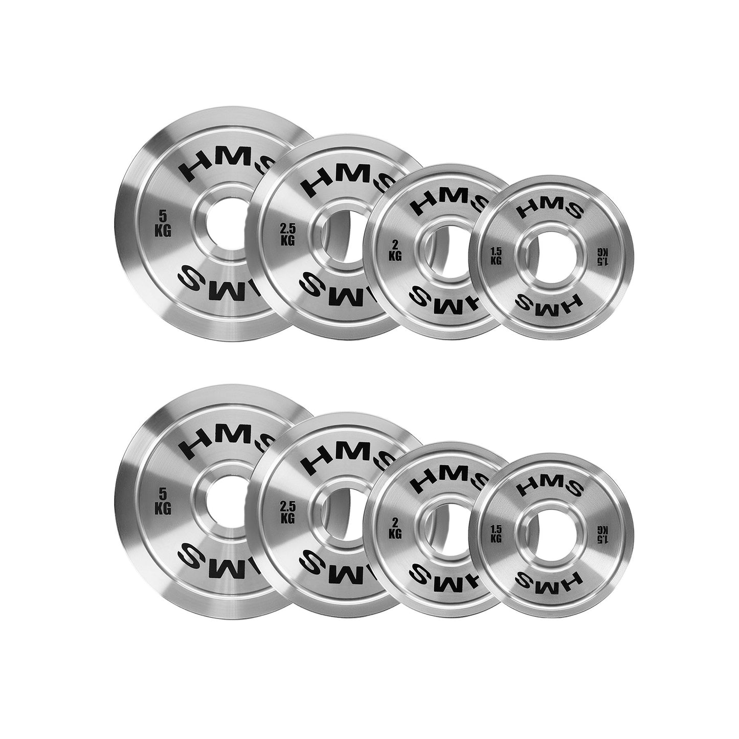 Calibrated Steel Olympic Plates, 22 kg Set