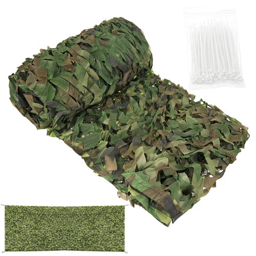 Camouflage Net 3x6m with 100 Cable Ties, Waterproof
