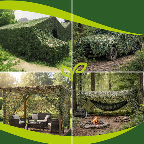 Camouflage Net 3x6m with 100 Cable Ties, Waterproof