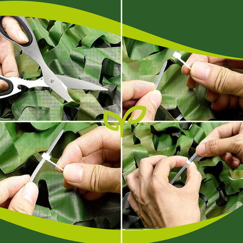 Camouflage Net 3x6m with 100 Cable Ties, Waterproof