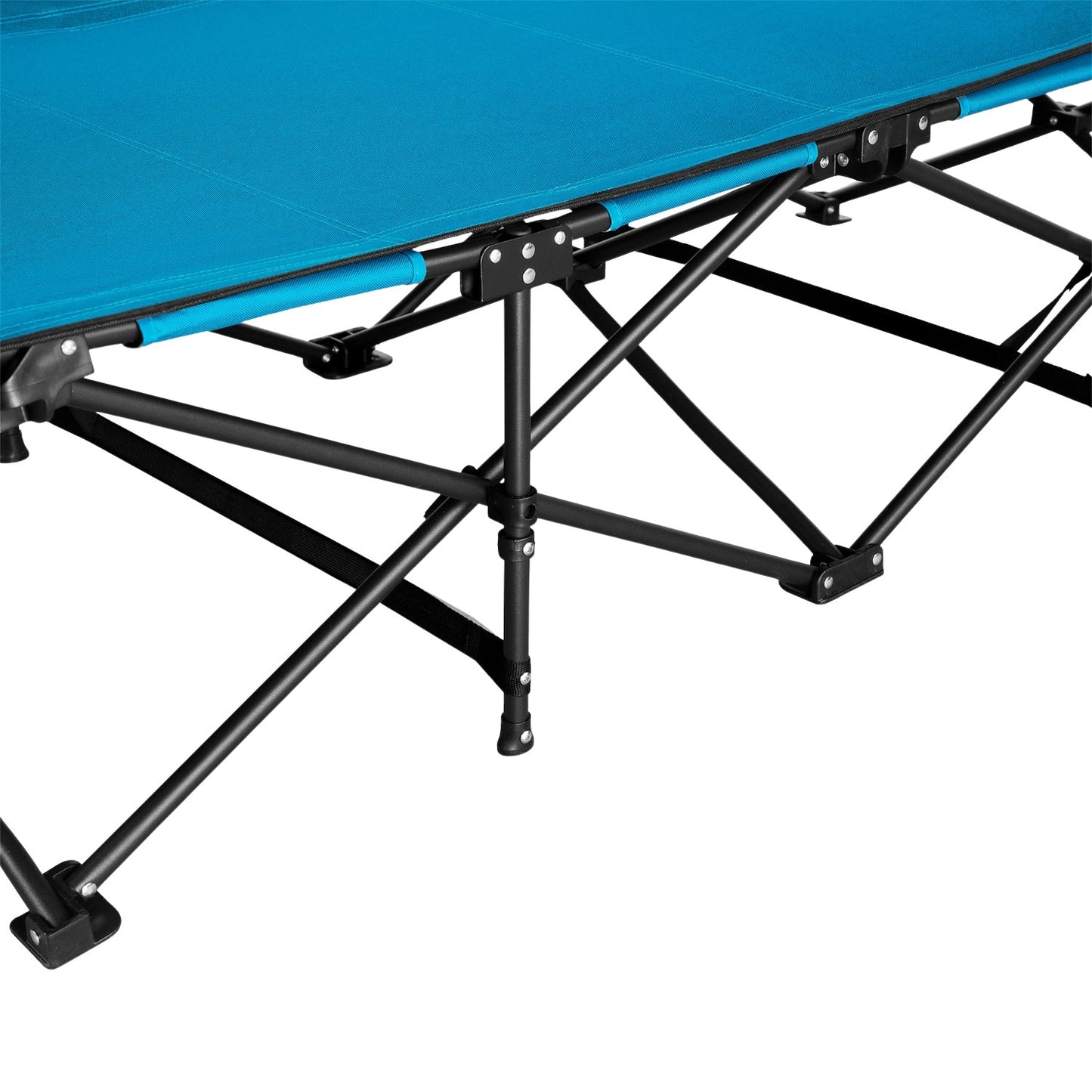 Camp Bed, Blue, 190 cm, Portable Folding Design