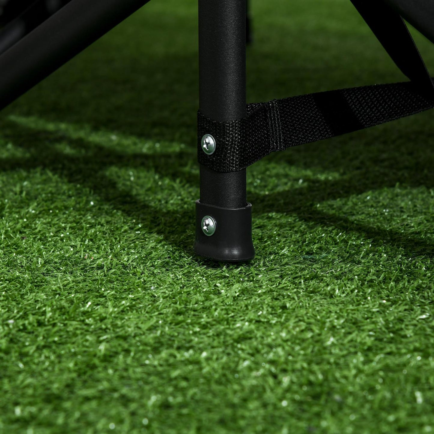 Camping bed with bag & cup holder, black, 120 kg capacity