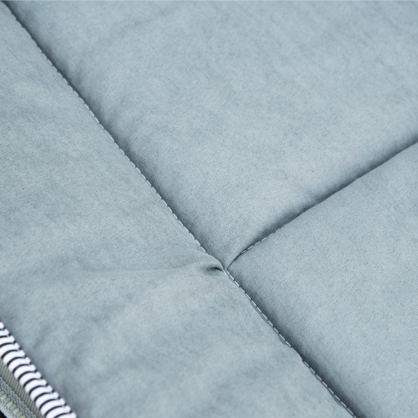 Folding camping bed - light grey, with pillow and mattress