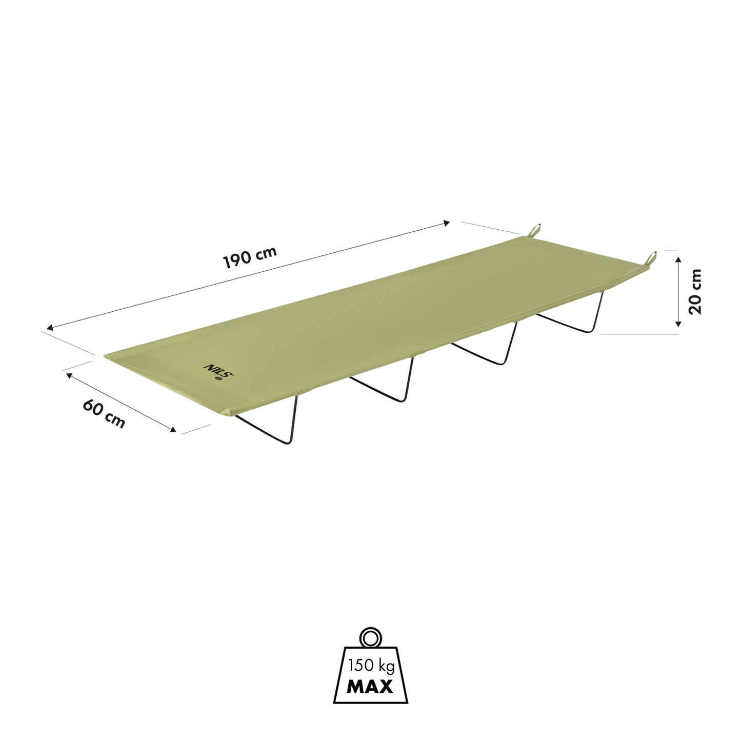 Camping Bed, Ultra Light, Olive Green