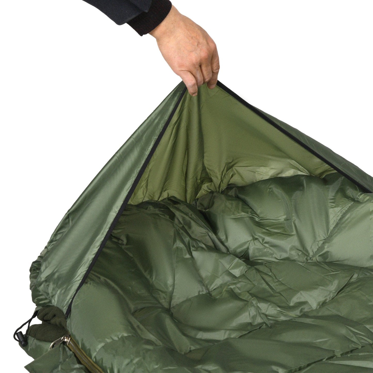 Camping blanket sleeping bag - 4 seasons, foldable, green