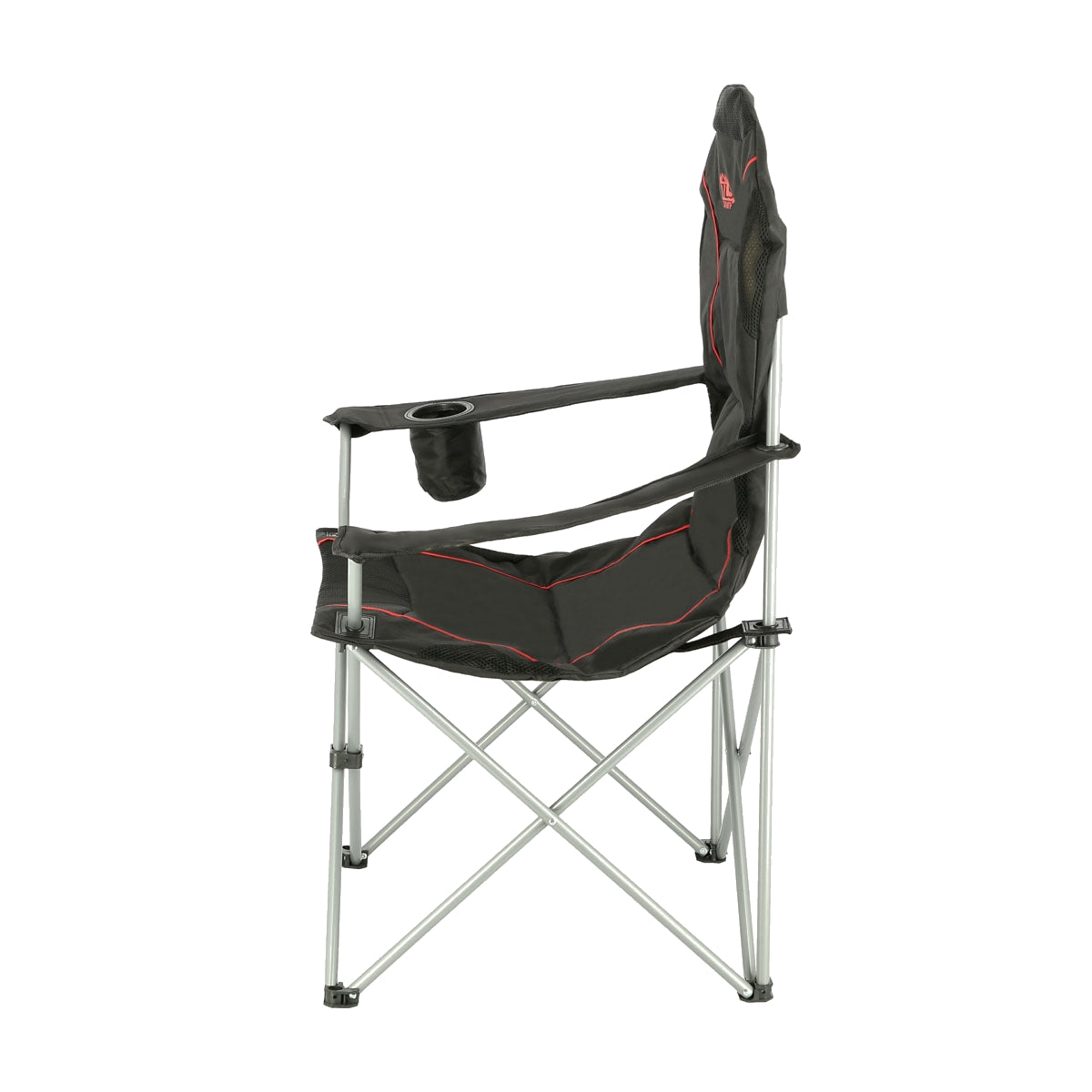 Camping Chair, Black-Red, Foldable, Lightweight
