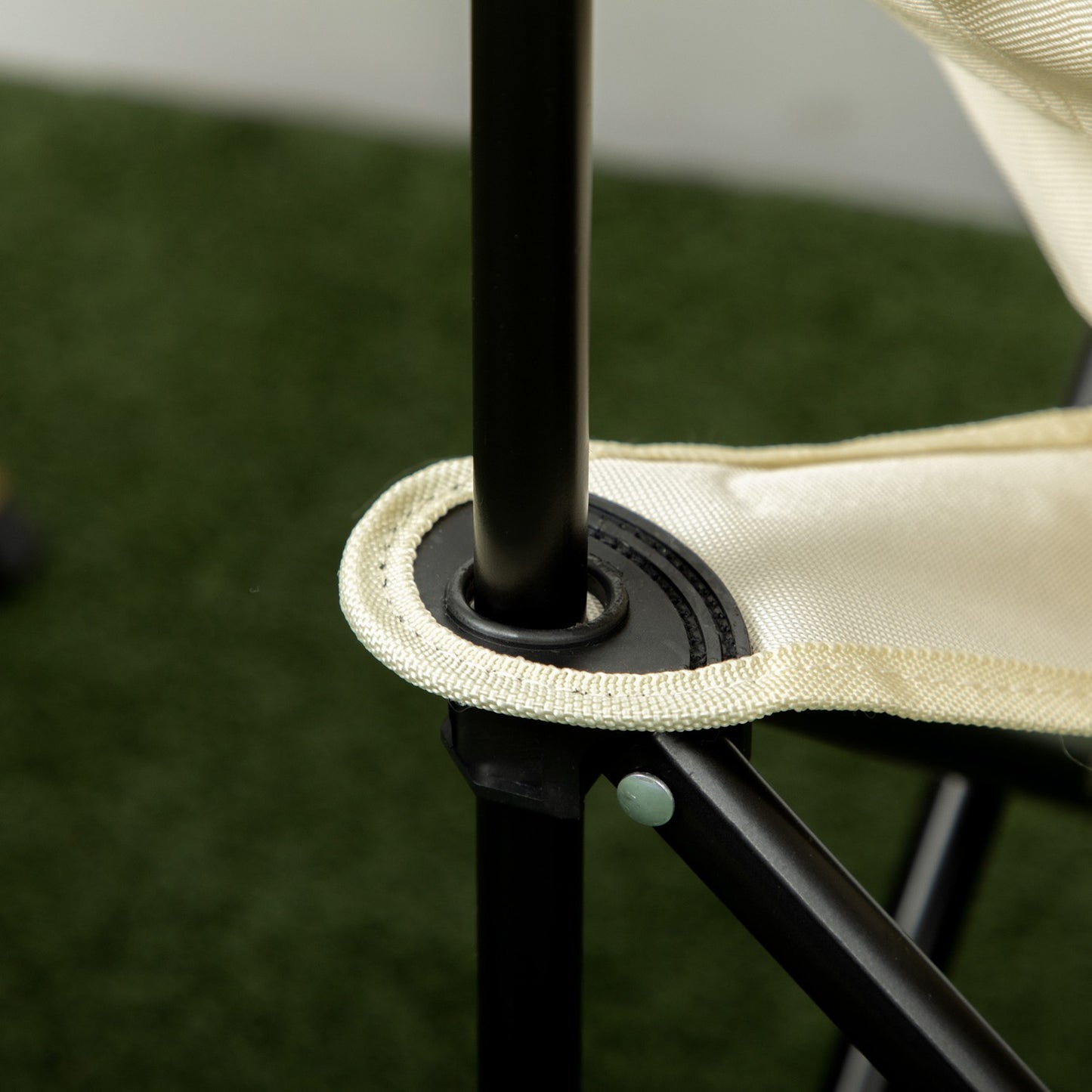 Folding camping chair with side pocket and carry bag