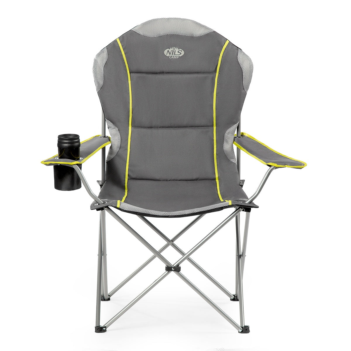 Camping Chair, Grey-Lime, Foldable, Lightweight