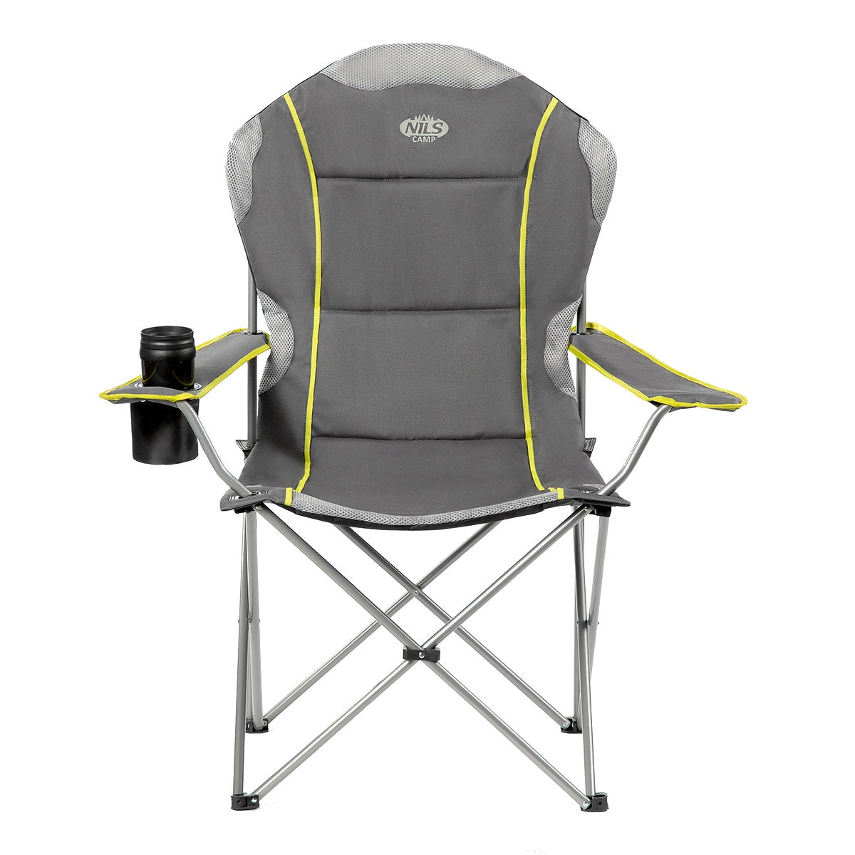 Camping Chair, Grey-Lime, Foldable, Lightweight