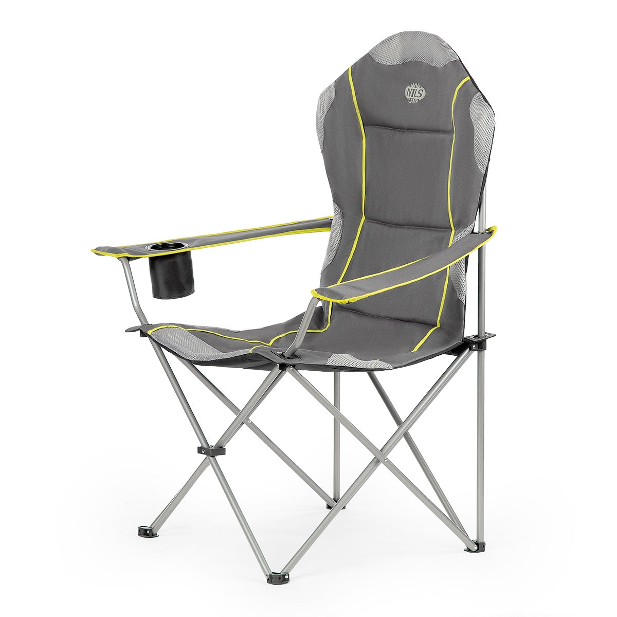 Camping Chair, Grey-Lime, Foldable, Lightweight